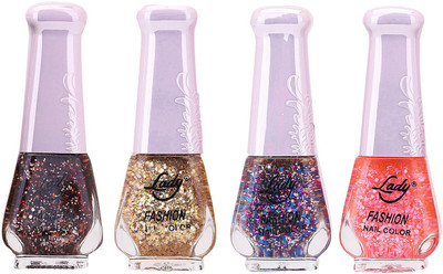 Lady Fashion Limited Edition MULTICOLOR Nail Polish Set 0201201723 Multicolor,(Pack of 4)