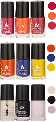 Aroma Care Gel Based Nail Paint Set Of 9 Pcs Multicolor Set 84(Pack of 9)
