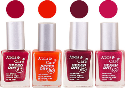 

Aroma Care Maroon Nail Polish Combo 2506201647 Maroon, Orange, Red, Pink(Pack of 4)
