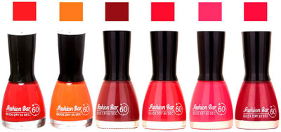

Fashion Bar Long Stay Unique Nail Polish 232 Red,brown,orange,pink,mehroon,lite pink,(Pack of 6)