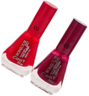 

Bonjour Paris Color Nail Polish 58 Ruby Red, Wine(Pack of 2)