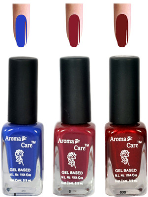 

Aroma Care Blue+Maroon Nail Polish Combo 6-9-606 Multicolor,(Pack of 12)
