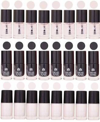 

Aroma Care Top Coat, Black, White Exclusive Nail Polish Combo (Set No. 04) Black, Top Coat, White(Pack of 24)