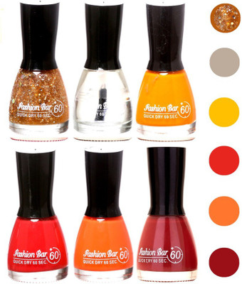 

Fashion Bar Unique Gel Nail Polish Combo (Pack of 6)461 Shade 031(Pack of 6)