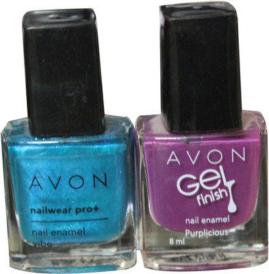 

Avon Nailwear Pro+ and Gel Finish Nail Enamel Vibe, Purplicious(Pack of 2)