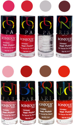

Bonjour Paris Matte Nail Polish Combo 4-9 Multicolor,(Pack of 8)