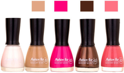 

Fashion Bar White,Musted,Rani Pink, Dark Brown Pink Shades Nail Polish 145292 White,Musted,Rani Pink, Dark Brown Pink(Pack of 5)