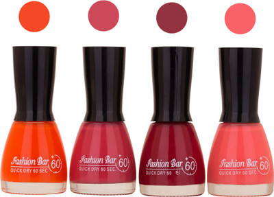 

Fashion Bar New Multicolor Nail Polish Combo 128 Multicolor,(Pack of 4)