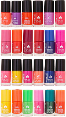 

Aroma Care MAB Multicolor 2 in 1 Color Cap Nail Polish Sets in Wholesale Rate ( Set No. 124) Peach, Orange, Mauve, Pink, Peach, Pink, Yellow, Blue, Magenta, Yellow, Orange, Neon Green(Pack of 24)