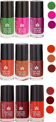 

Aroma Care Gel Based Nail Paint Set Of 9 Pcs Multicolor Set 97(Pack of 9)