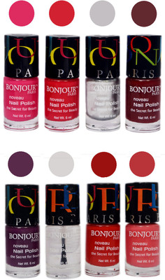 

Bonjour Paris Matte Nail Polish Combo 3-9 Multicolor,(Pack of 8)