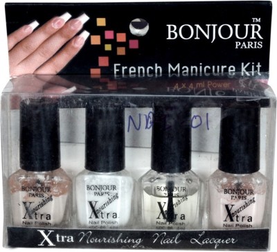 

Bonjour Paris 4 BOTTLE POLISH French Manicure Set (4PICS)(Pack of 4)