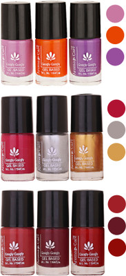 

Aroma Care Gel Based Nail Paint Set Of 9 Pcs Multicolor Set 149(Pack of 9)