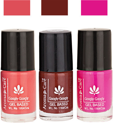 Aroma Care Googly Gel Nail Polish 46201606 Multicolor,(Pack of 3)