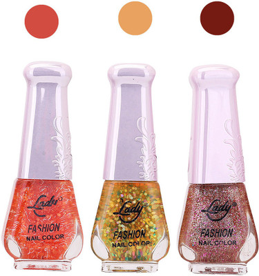 

Lady Fashion Glitter Nail Polish 04102038 Orange,Yellow,Brown,(Pack of 3)
