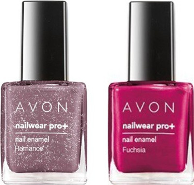 Avon Nailwear Pro+ Nail Enamel (set of 2) Fuchsia - Romance(Pack of 2)