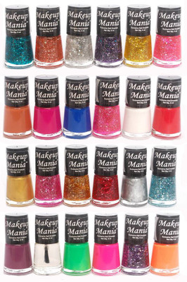 

Makeup Mania Exclusive Nail Polish Set of 24 Pcs. Multicolor Set-71-77(Pack of 24)