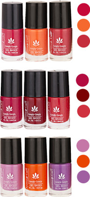 

Aroma Care Pack Of 9 Gel Based Nail Paint (42) Nude Magenta, Nude Ornge, Nude, Nude, Brown, Nude Orange, Light Pink, Orange, Purple(Pack of 9)