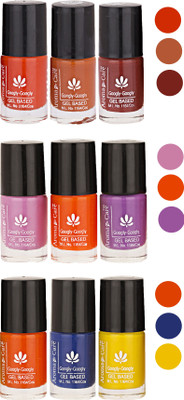 

Aroma Care Pack Of 9 Gel Based Nail Paint (56) Orange, Nude, Brown, Light Pink, Orange, Purple, Orange, Blue, Yellow(Pack of 9)