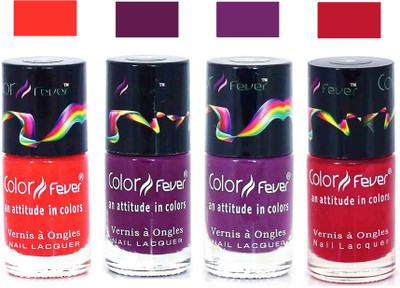 

Color Fever Dark Red Matte Nail Polish Combo-1007 Orange Wine Purple Dark Red(Pack of 4)