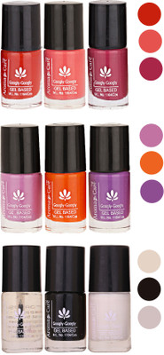 Aroma Care Gel Based Nail Paint Set Of 9 Pcs Multicolor Set 24(Pack of 9)