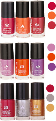 

Aroma Care Gel Based Nail Paint Set Of 9 Pcs Multicolor Set 77(Pack of 9)