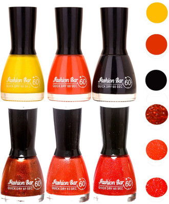 

Fashion Bar Quick Dry Nail Polish (Pack of 6)127 Multicolor,(Pack of 6)