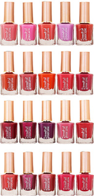 

Aroma Care Wholesale Rate Nail Polish Set of 20 Pcs (Multicolor) 29 Light Pink, Pink, Red, Purple, Dark Red, Dark Orange, Maroon, Mauve(Pack of 20)
