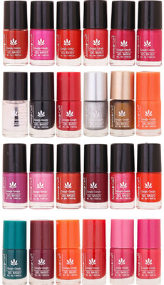 

Aroma Care MAB Multicolor 2 in 1 Color Cap Nail Polish Sets in Wholesale Rate ( Set No. 60) Green, Brown, Orange, Red, Nude, Peach, Base Coat, Black, Red, Silver, Golden, Orange(Pack of 24)