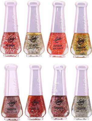 

Lady Fashion Trendy Nail Polish 21150 Multicolor,(Pack of 8)