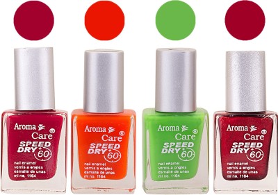 

Aroma Care Maroon Nail Polish Combo 2506201633 Maroon, Orange, Green, Maroon(Pack of 4)