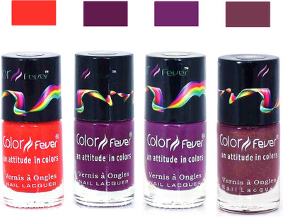

Color Fever Brown Matte Nail Polish Combo-1021 Orange Wine Purple Brown(Pack of 4)