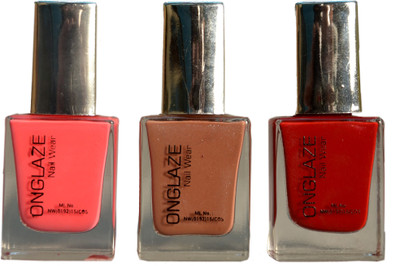 

onglaze NAIL POLISH BLOOD RED, MEDIUM BROWN, DARK RED(Pack of 3)