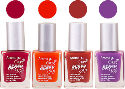 

Aroma Care Maroon Nail Polish Combo 25062016109 Maroon, Orange, Purple, Red(Pack of 4)