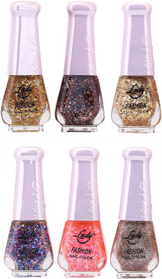 

Lady Fashion Nail Polish 2512201622 Multicolor,(Pack of 6)