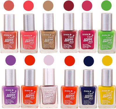 

Aroma Care 12 Different Color Nail Polish (Multicolor) Multicolor(Pack of 12)