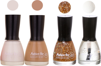 

Fashion Bar New Multicolor Nail Polish Combo 132 Multicolor,(Pack of 4)