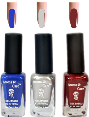 

Aroma Care Maroon+Silver Nail Polish Combo 6-10-625 A Multicolor,(Pack of 12)