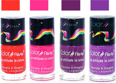

Color Fever Pink Matte Nail Polish Combo-1038 Orange Pink Purple Light Purple(Pack of 4)