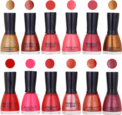 

Aroma Care Wholesale Rate Nail Polish Combo Set of 12 Pcs ( Multicolor) 30 Golden Sparkle, Brown Sparkle, Light Nude, Pink, Nude, Copper, Red, Neon Pink, Red Sparkle, Pink Sparle, Orange Sparkle, Maganta Sparkle(Pack of 12)