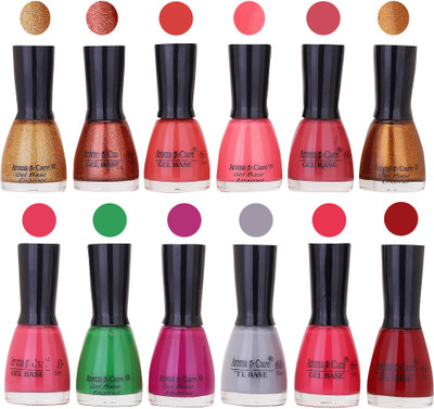 

Aroma Care Wholesale Rate Nail Polish Combo Set of 12 Pcs ( Multicolor) 34 Golden Sparkle, Brown Sparkle, Light Nude, Pink, Nude, Copper, Pink, Green, Purple, Gray, Maganta, Reddish Maroon(Pack of 12)