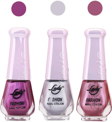 

Lady Fashion Nail Polish 091020160101 Purple,Silver,Magenta,(Pack of 3)