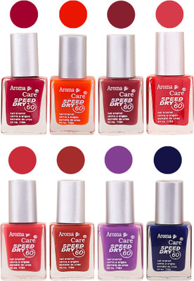 

Aroma Care Orange Matte Nail Polish Combo 01072016126 Maroon, Orange, Golden, Maroon, Green, Magenta, Light Orange, Red, Peach, Purple, Pink, Blue, Yellow, Black, Base Coat, Nude(Pack of 8)