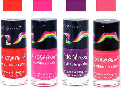 

Color Fever Purle Matte Nail Polish Combo-1036 Orange Pink Purple Pink(Pack of 4)