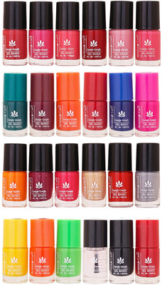 

Aroma Care MAB Multicolor 2 in 1 Color Cap Nail Polish Sets in Wholesale Rate ( Set No. 48) Green, Brown, Orange, Yellow, Blue, Magenta, Yellow, Orange, Neon Green, Base Coat, Black, Red(Pack of 24)