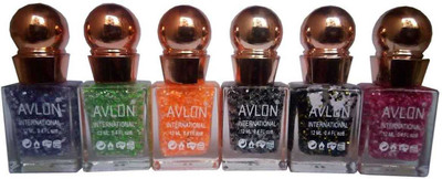 

Avlon Glitter Nail Polish A.G.N.P-F6 6 Multicolor(Pack of 6)