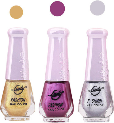 

Lady Fashion Nail Polish 091020160101 Golden,Purple,Silver,(Pack of 3)