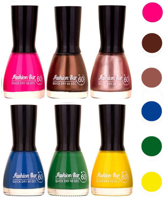 

Fashion Bar Unique Gel Nail Polish Combo (Pack of 6)438 Shade 008(Pack of 6)