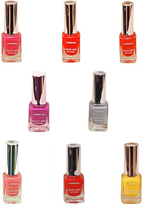 

Lorenza Combo Set-15 Nail Lacquer (Pack Of 8) Hello Yellow-250, Pretty-320, Pink Redefined-327, For a Change-421, Las Veaas-472, Cherry-566, Attitude-630, Grey Shades-911(Pack of 8)