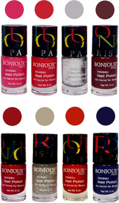 

Bonjour Paris Matte Nail Polish Combo 7-9 Multicolor,